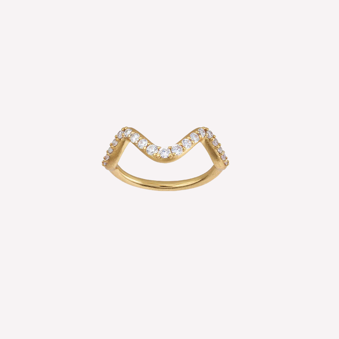Wave sparkle ring small